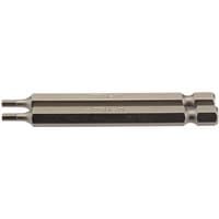 Draper hexagonal insert bits, 2.5mm, 1/4" hex, 75mm long, silver metal finish, pack of 2.