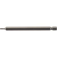 Draper hexagonal insert bit, 2mm, 1/4" hex, 100mm long, silver metal with hexagonal shaft and narrow tip.