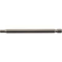 Draper 5mm hexagonal insert bit, 100mm long, silver, with 1/4" hex shank, slim cylindrical design.