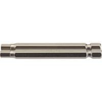 Draper hexagonal insert bit, 5mm, 1/4" hex, 75mm long, silver metallic finish, pack of 2.