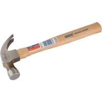 Draper Hickory Shaft Claw Hammer, 560g/20oz, with a polished steel head and natural wood handle.