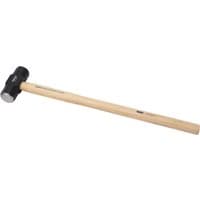 Draper sledge hammer with black metal head and long hickory wood shaft, weighing 3.2kg/7lb.