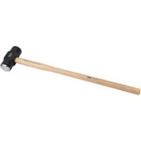 Draper sledge hammer with black metal head and long hickory wood shaft, 6.4kg/14lb.