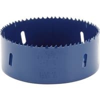 Blue Draper HSS bi-metal holesaw blade, 111mm diameter, with sharp teeth and ventilation slots.