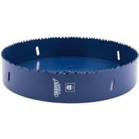 Blue Draper HSS bi-metal holesaw blade, 210mm, with sharp teeth and ventilation slots.
