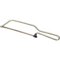 "Draper Junior Hacksaw, 150mm, with a silver metal frame and black tension knob, featuring a slim cutting blade"