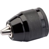 Black Draper keyless metal chuck sleeve with textured grip, 1/2" x 20UNF, suitable for mains and cordless drills.
