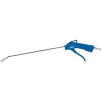 Blue Draper long air blow gun with 325mm metal nozzle and ergonomic handle.