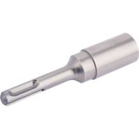 Silver Draper M14 to SDS+ adaptor with cylindrical body and grooved shank for secure attachment.