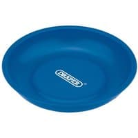 Blue Draper magnetic parts bowl with logo in center, round shape, smooth surface.