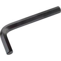 Black Draper 19mm metric hexagon key with L-shaped design and smooth finish.