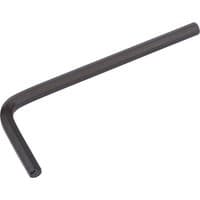 Black Draper 4.0mm metric hexagon key with L-shaped design and smooth finish.