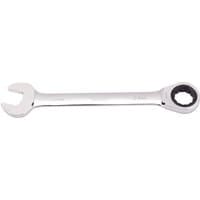 Silver Draper 24mm metric ratcheting combination spanner with open-end and ratchet ring on opposite sides.