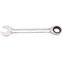 Silver Draper 25mm ratcheting combination spanner with open-end and circular ratchet on opposite sides.