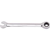 Silver Draper 7mm metric ratcheting combination spanner with open-end and ratchet ring on opposite sides.