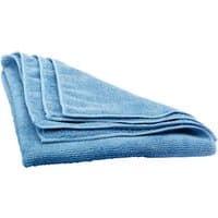 Blue Draper microfibre cloths, 400 x 400mm, neatly folded, soft texture, pack of 2.