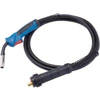 Blue and black Draper MIG welding torch with 3m cable and ergonomic handle.