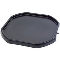 Black Draper Mortar Mixing Board with octagonal shape and raised edges.