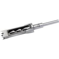 Draper Mortice Chisel and Bit, 1", 19mm, silver steel with spiral drill bit and square chisel housing.