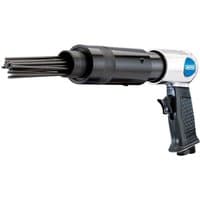 Black and silver Draper Needle Scaler with ergonomic grip and multiple needle tips for surface preparation.