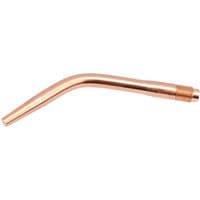 Copper Draper No.2 swaged heavy duty nozzle for oxy-acetylene welding, curved design with tapered end.