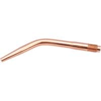 Copper Draper No.3 swaged heavy duty nozzle for oxy-acetylene welding, curved design with threaded end.