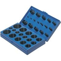 Blue Draper O-Ring Assortment case with 419 black rubber O-rings in various sizes, neatly organized in compartments.