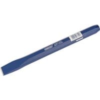 Blue Draper octagonal shank cold chisel, 25 x 300mm, with flat cutting edge and barcode label.