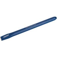 Blue Draper octagonal shank cold chisel, 25 x 380mm, with tapered cutting edge and display packaging.