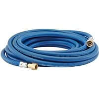 Blue Draper oxygen hose, 10m x 6mm, coiled with brass connectors on each end.