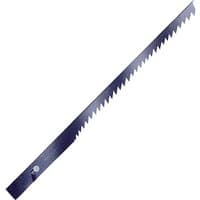 "Draper Pin End Fretsaw Blade, 127mm, 15tpi, metallic with sharp teeth and pin ends"