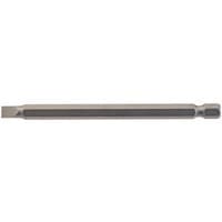 "Draper 5.5mm plain slot insert bit, 1/4 inch hex, 100mm long, metallic finish, single piece"