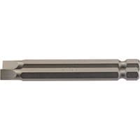 Draper Plain Slot Insert Bit, 6mm, 1/4" hex, 75mm long, silver steel finish, pack of 2, with flathead tip.