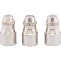 Draper Plasma Cutter Electrode Pack of 3, metallic silver, cylindrical shape with ridged grip and smooth finish.