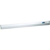Draper Plasterer's Featheredge, 1200 x 100mm, silver aluminum with blue logo and black end caps.