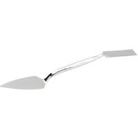 Draper plasterer's tool with a 250mm leaf-shaped blade and square end, shiny metal finish.