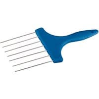 Blue Draper plastering scarifier with ergonomic handle and seven metal tines, 135mm width.