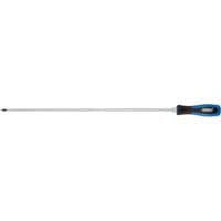 Draper Pound Thru' PZ Type Screwdriver, No.2 x 450mm, blue and black handle, long silver shaft.