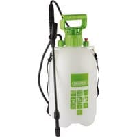 White Draper pressure sprayer, 6.25L, with green handle, nozzle, and shoulder strap.