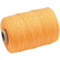 Orange Draper propylene brick line spool, 100m, tightly wound with a cylindrical shape.
