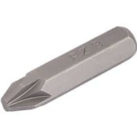 Draper PZ Type Impact Screwdriver Bit No.3, silver metal with hexagonal base and cross-shaped tip.