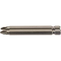 Draper PZ Type Insert Bit, 75mm long, silver, dual-ended with 1/4" hex shank, No.2, pack of 2.