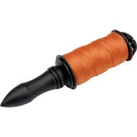 Black and orange Draper Ranging Line, 100m spool with pointed stake and wrapped line.