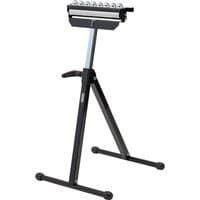 Black Draper roller/bearing stand with adjustable height and silver rollers on top, supported by a sturdy tripod base.