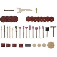 Draper Rotary Multi-Tool Accessory Set, 40 pieces including sanding discs, drill bits, and polishing attachments.