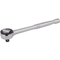 Silver Draper round head reversible ratchet, 3/8" square drive, with a polished handle and black circular head.