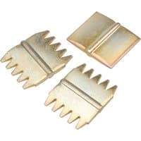 Draper Scutch Set, 25mm, 3-piece with two toothed chisel bits and one plain chisel bit, metallic finish.