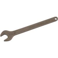Silver Draper single open end spanner, 12mm, with a slim handle and hole for hanging.