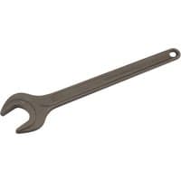 Draper 27mm single open end spanner, silver metal with a hole at the handle's end for hanging.