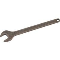 Silver Draper single open end spanner, 8mm, with a slim handle and a hole at the end for hanging.
